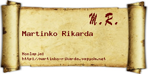 Martinko Rikarda névjegykártya